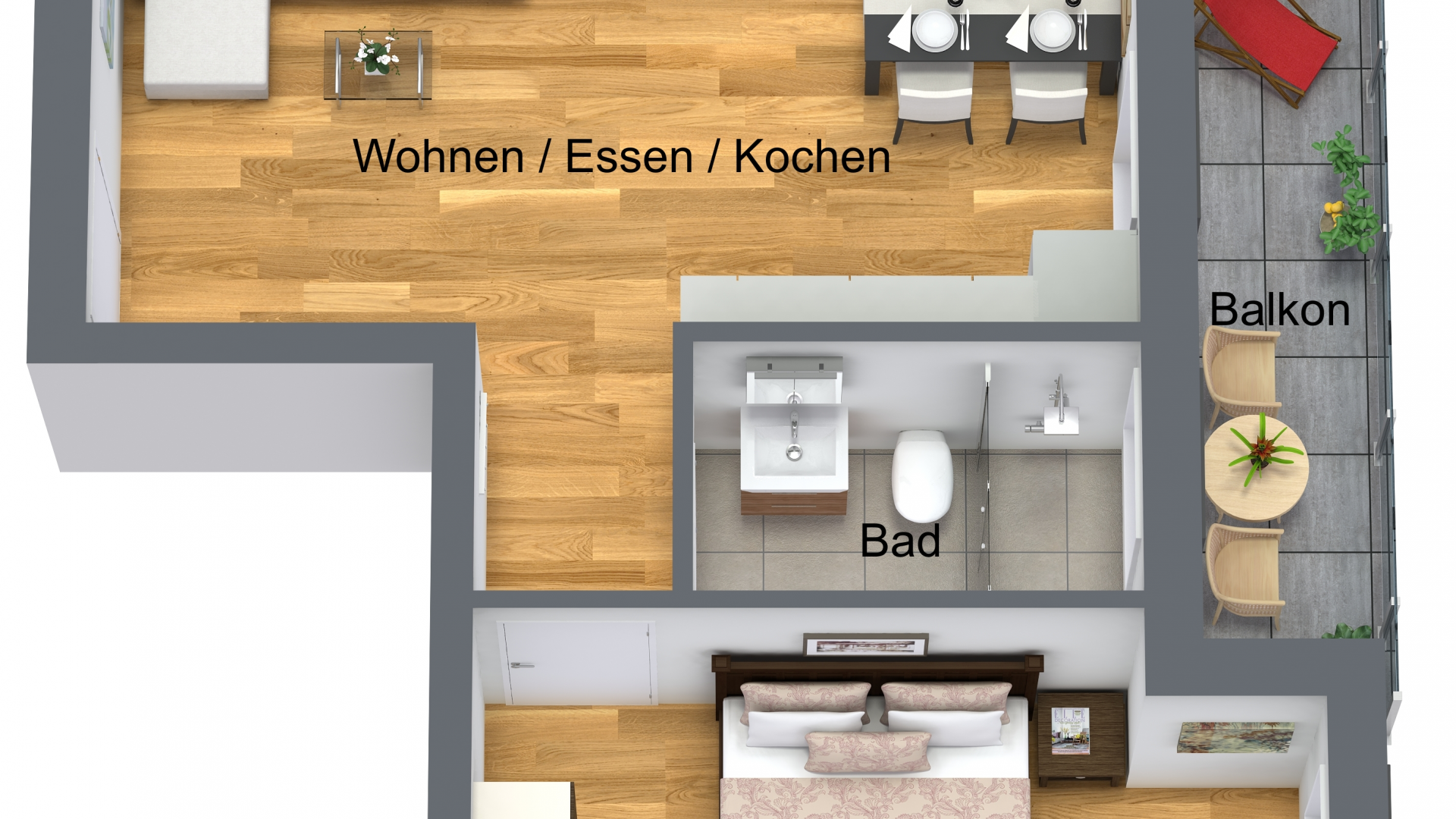 Grundriss 2-Zimmer-Wohnung Nr. 4